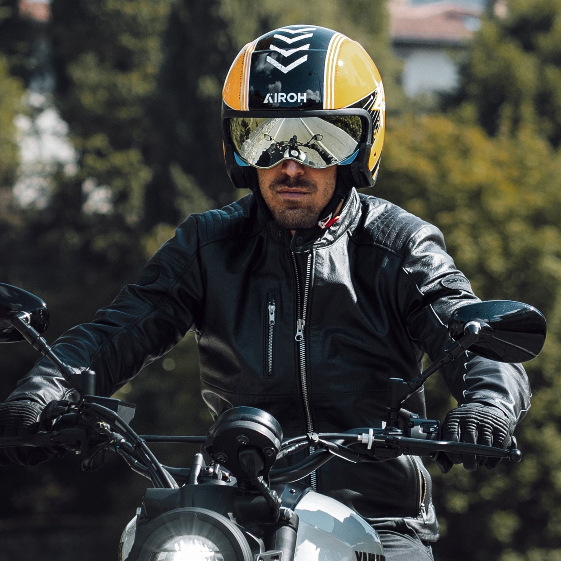 Airoh J110 Motorcycle Helmet - Command Yellow Gloss ECE 2206