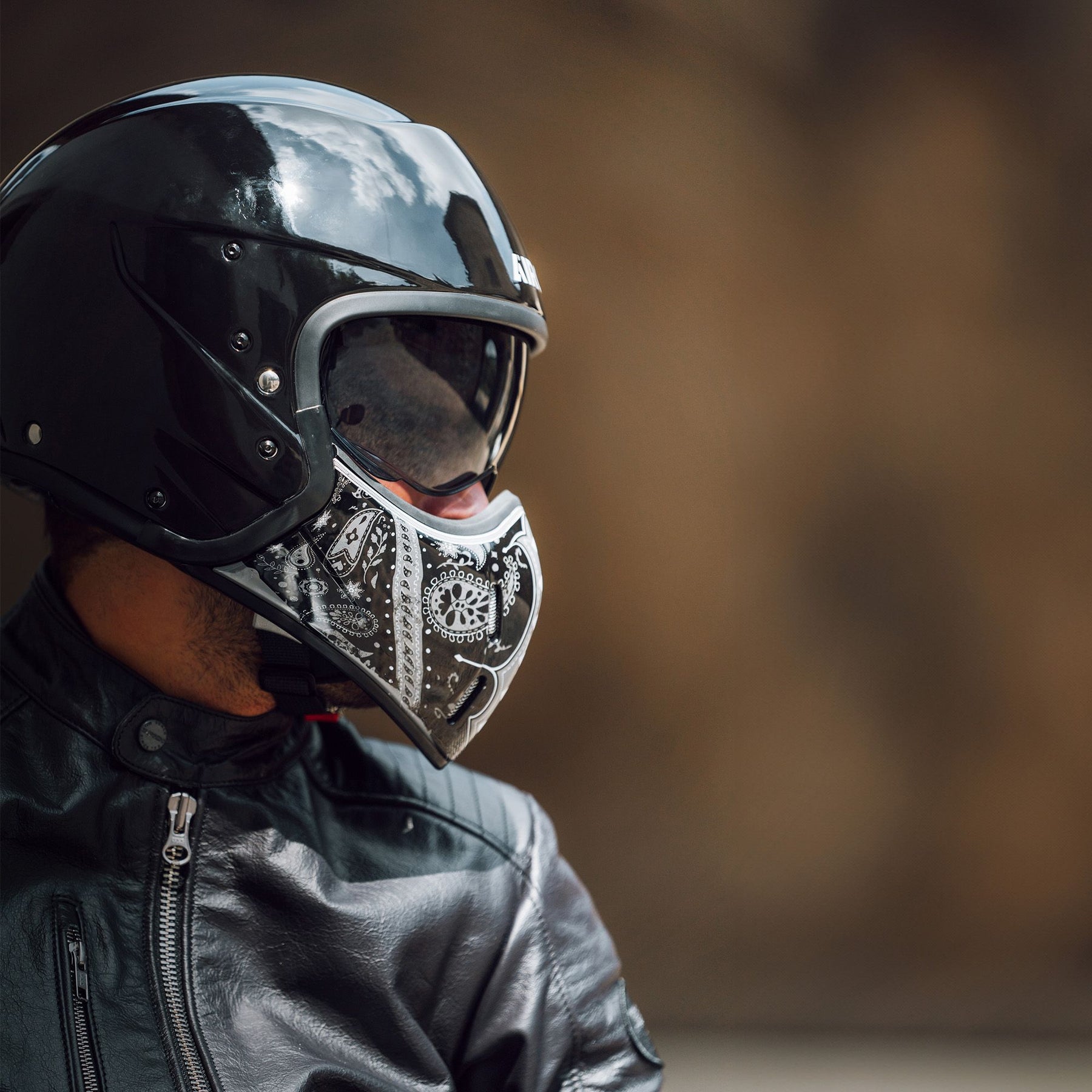 Airoh J110 Motorcycle Helmet - Paesly Black Gloss ECE 2206