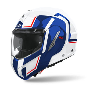 Airoh Mathisse 2 Modular Flip Up Motorcycle Motorbike Helmet - Genius Blue Red Gloss ECE 2206