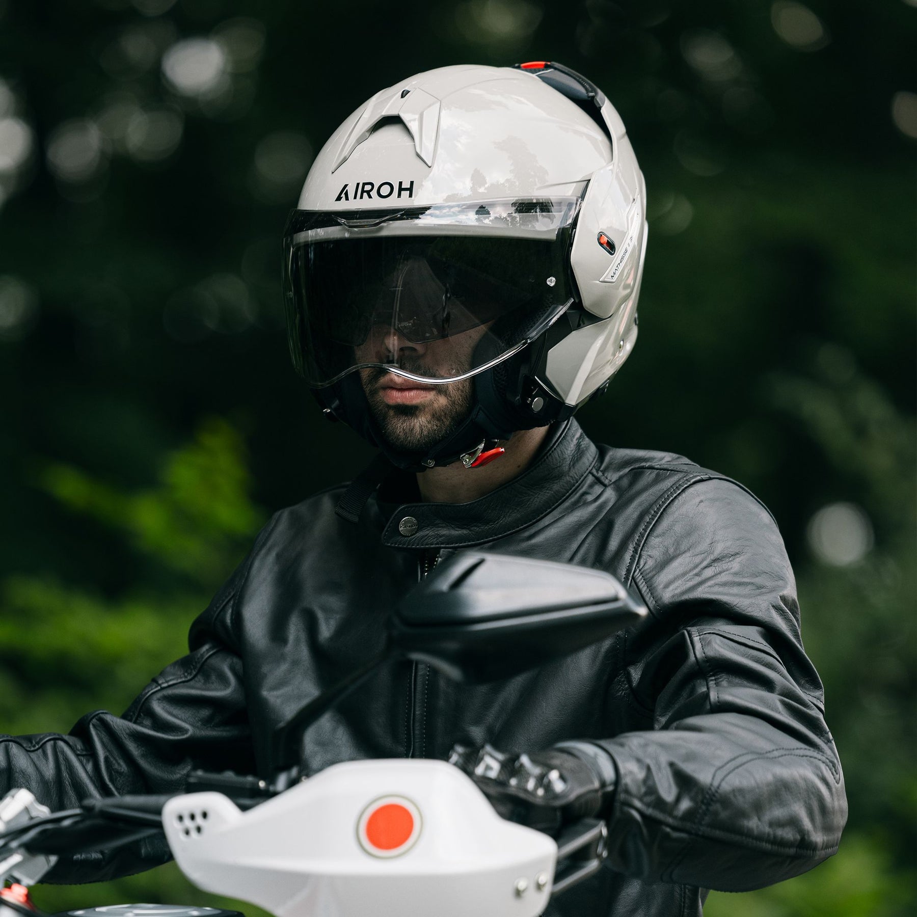 Airoh Mathisse II Motorcycle Helmet - White Gloss ECE 2206