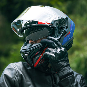 Airoh Matryx Motocycle Helmet - Rocket Blue/Red Gloss ECE 2206