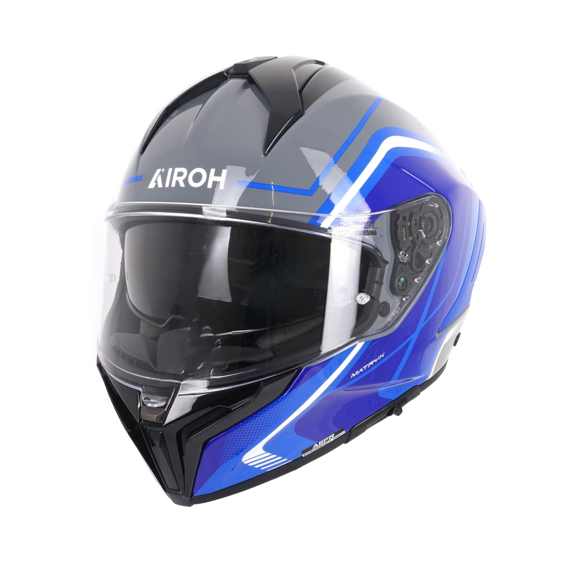 Airoh Matryx Motorcycle Helmet - Wide Blue Gloss ECE 2206