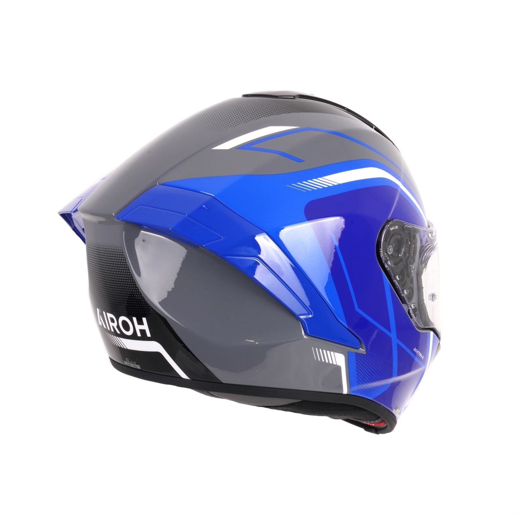 Airoh Matryx Motorcycle Helmet - Wide Blue Gloss ECE 2206