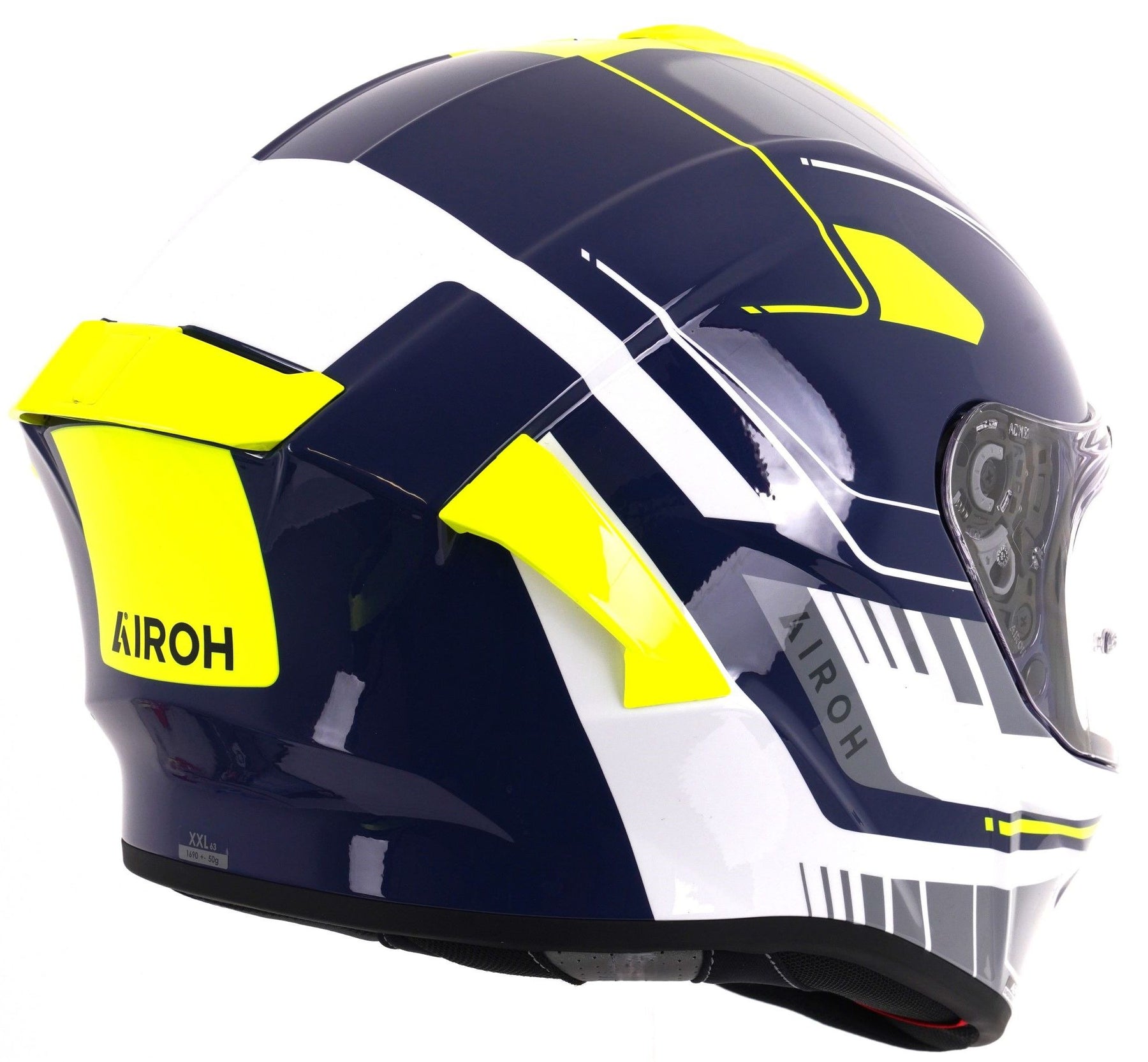 Airoh Spark 2 Chrono Motorcycle Helmet - Blue/Yellow Gloss ECE 2206