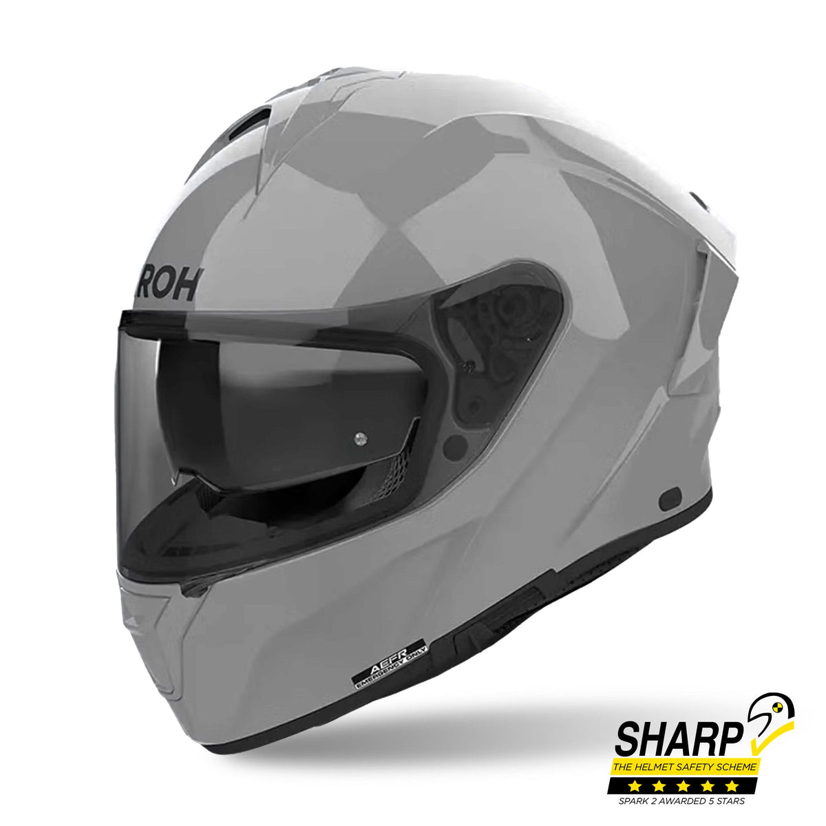 Airoh Spark 2 Full Face Motorcycle Motorbike Helmet - Cement Grey Gloss ECE 2206