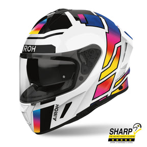 Airoh Spark 2 Full Face Motorcycle Motorbike Helmet - Lively Rainbow Gloss ECE 2206