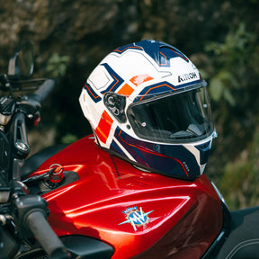 Airoh Spark 2 Motorcycle Helmet - Dart Blue/Red Gloss ECE 2206