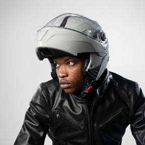 Airoh Specktre Flip-Front Motorcycle Helmet - Color Cement Grey ECE 2206