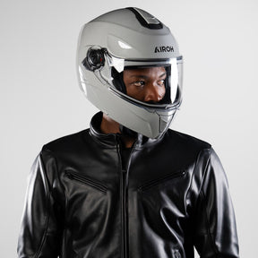 Airoh Specktre Flip-Front Motorcycle Helmet - Color Cement Grey ECE 2206