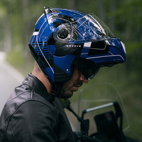 Airoh Specktre Flip-Front Motorcycle Helmet - Groove Blue Gloss ECE 2206