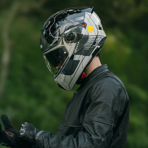 Airoh Specktre Flip-Front Motorcycle Helmet - Groove Grey Gloss ECE 2206