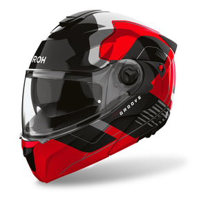 Airoh Specktre Flip-Front Motorcycle Helmet - Groove Red Gloss ECE 2206