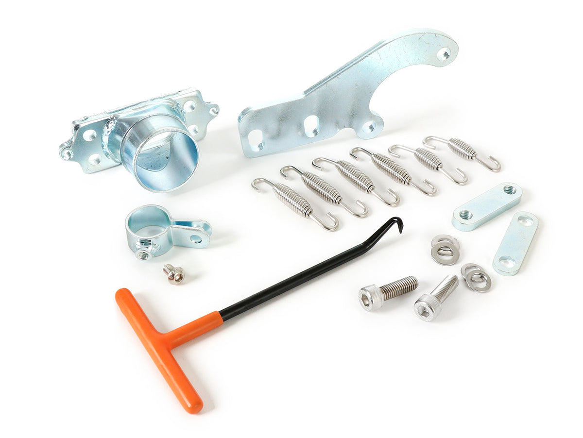 Lambretta Series 1-3 Li GP SX TV BGM PRO Clubman Exhaust Flange, Bracket, Springs & Hook Kit