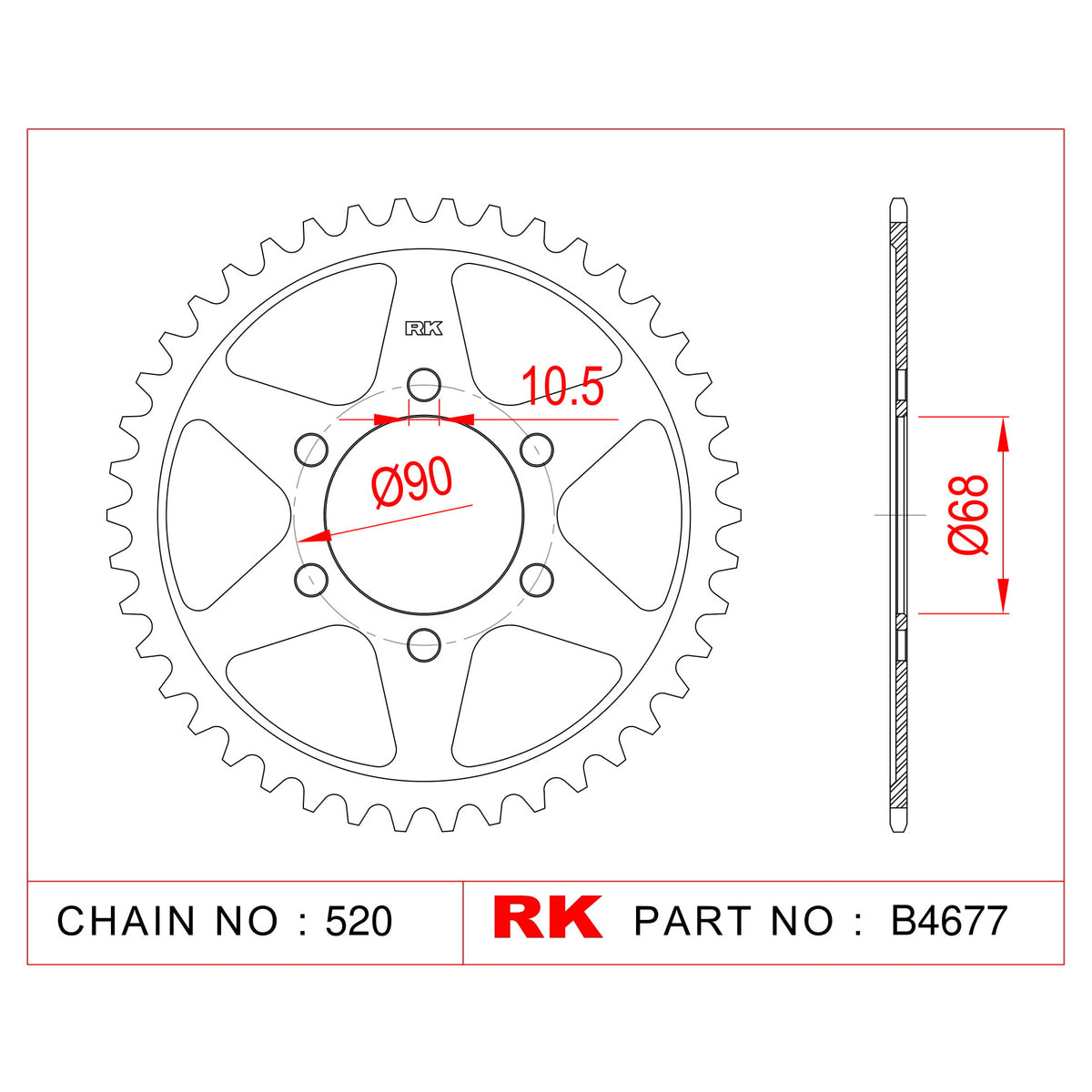 RK-B4677-36 Rear Sprocket JTR1224