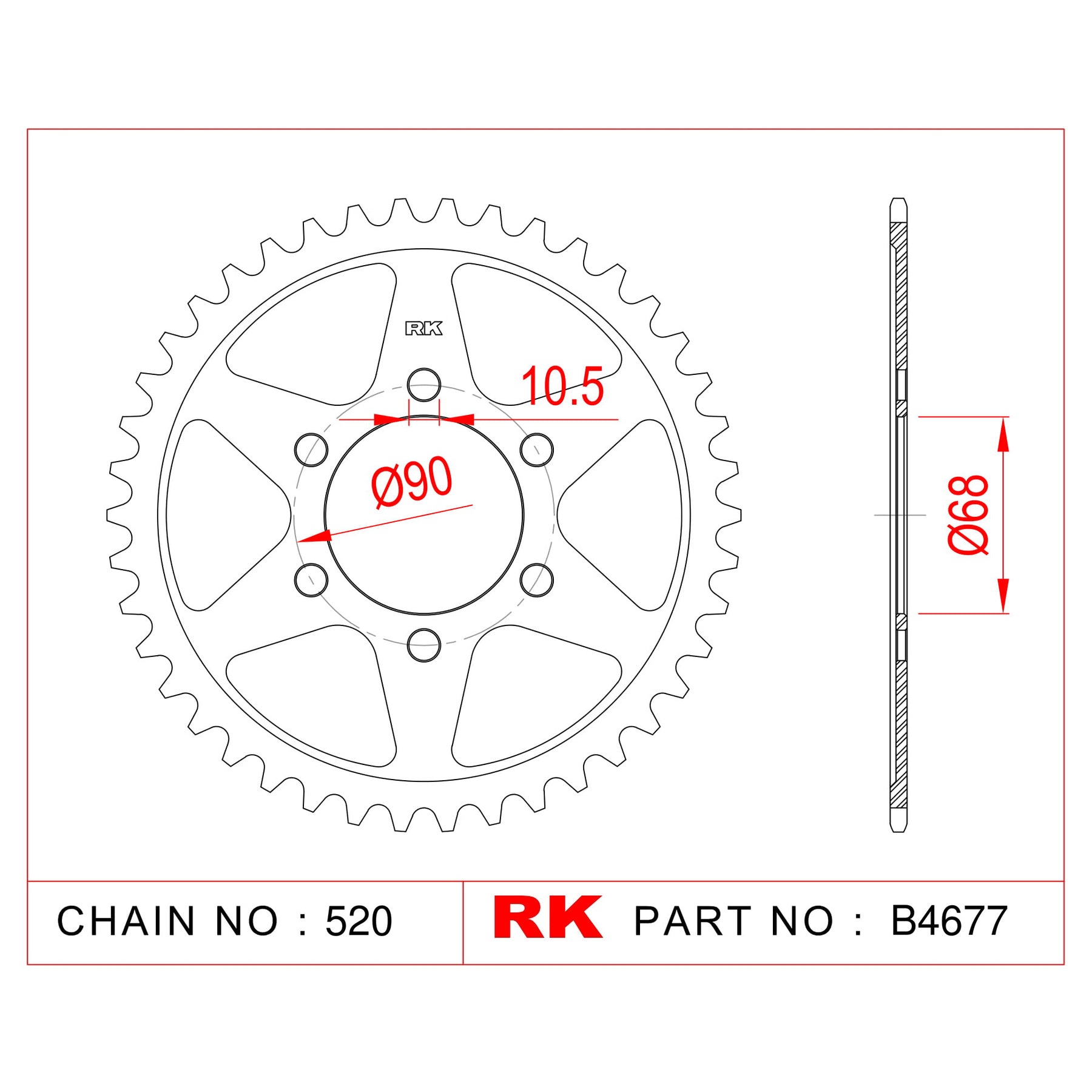 RK-B4677-36 Rear Sprocket JTR1224