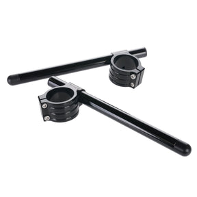 Bike It 48mm High Black Clip-On Bar Kit Motorcycle Sportbike Clipons