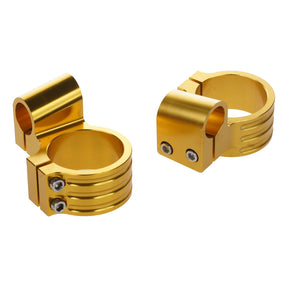 Bike It 48mm High Gold Clip-On Bar Kit Motorcycle Sportbike Clipons