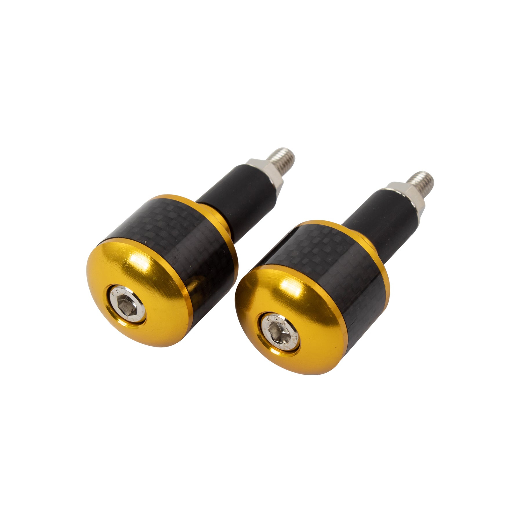 Bike It Gold 18mm Motorcycle Bar Ends Carbon Fibre Insert