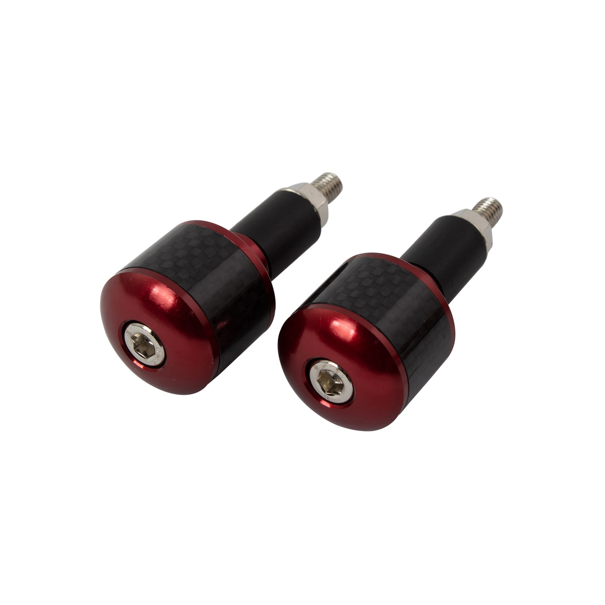 Bike It Red 18mm Motorcycle Bar Ends Carbon Fibre Insert
