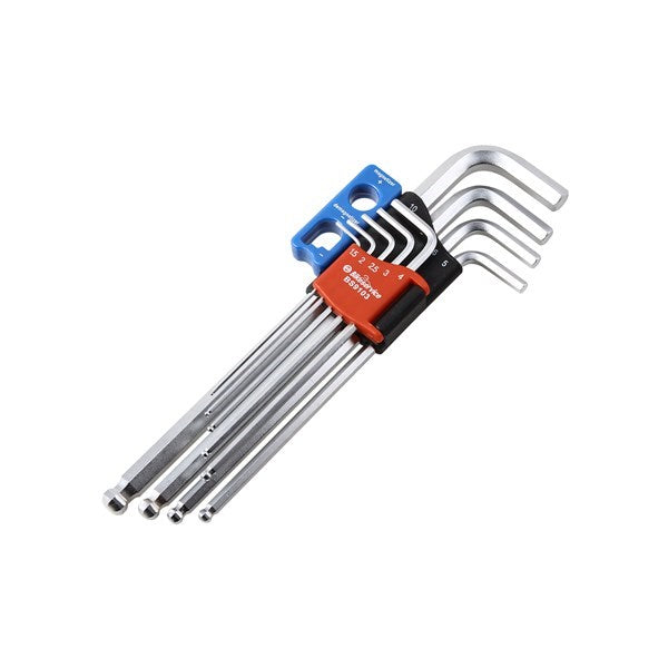 Bikeservice Tools 9pc Magnetic Ball Point Hex Key Set LONG