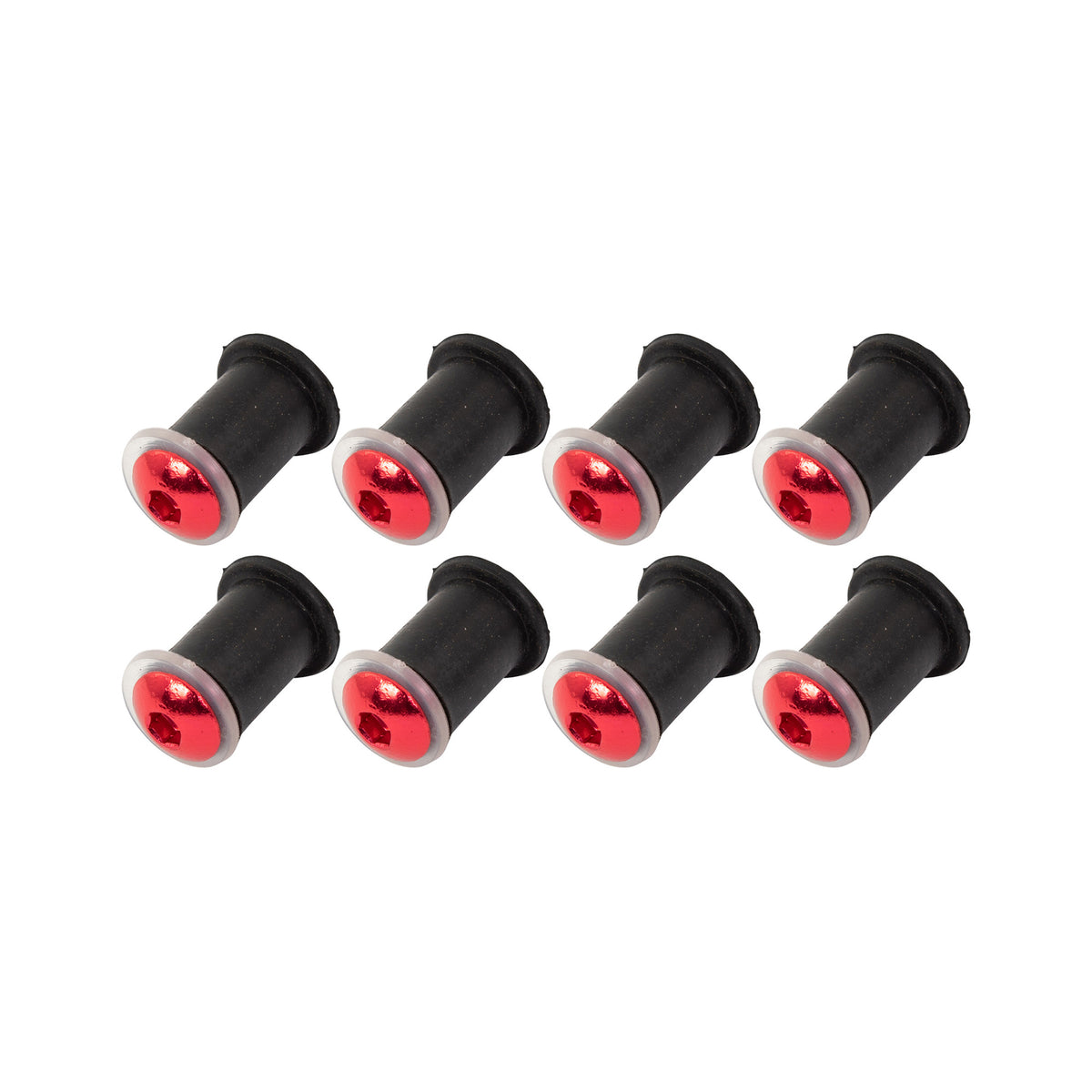 Bike It Red Motorcycle Fairing Bolts Screws Nuts and Rubbers Kit - Beedspeed