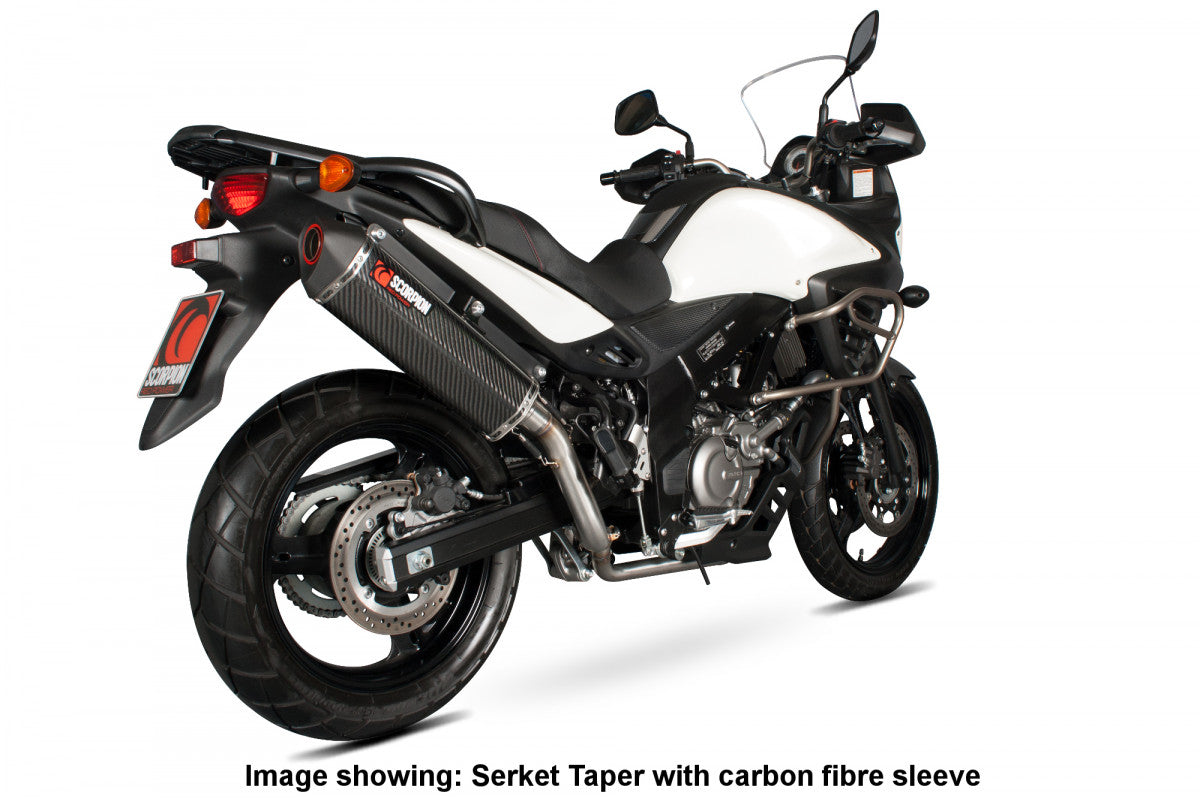 Suzuki DL 650 V-Strom (2012–2016) Scorpion Exhaust Serket Parallel Slip-on - Brushed Stainless