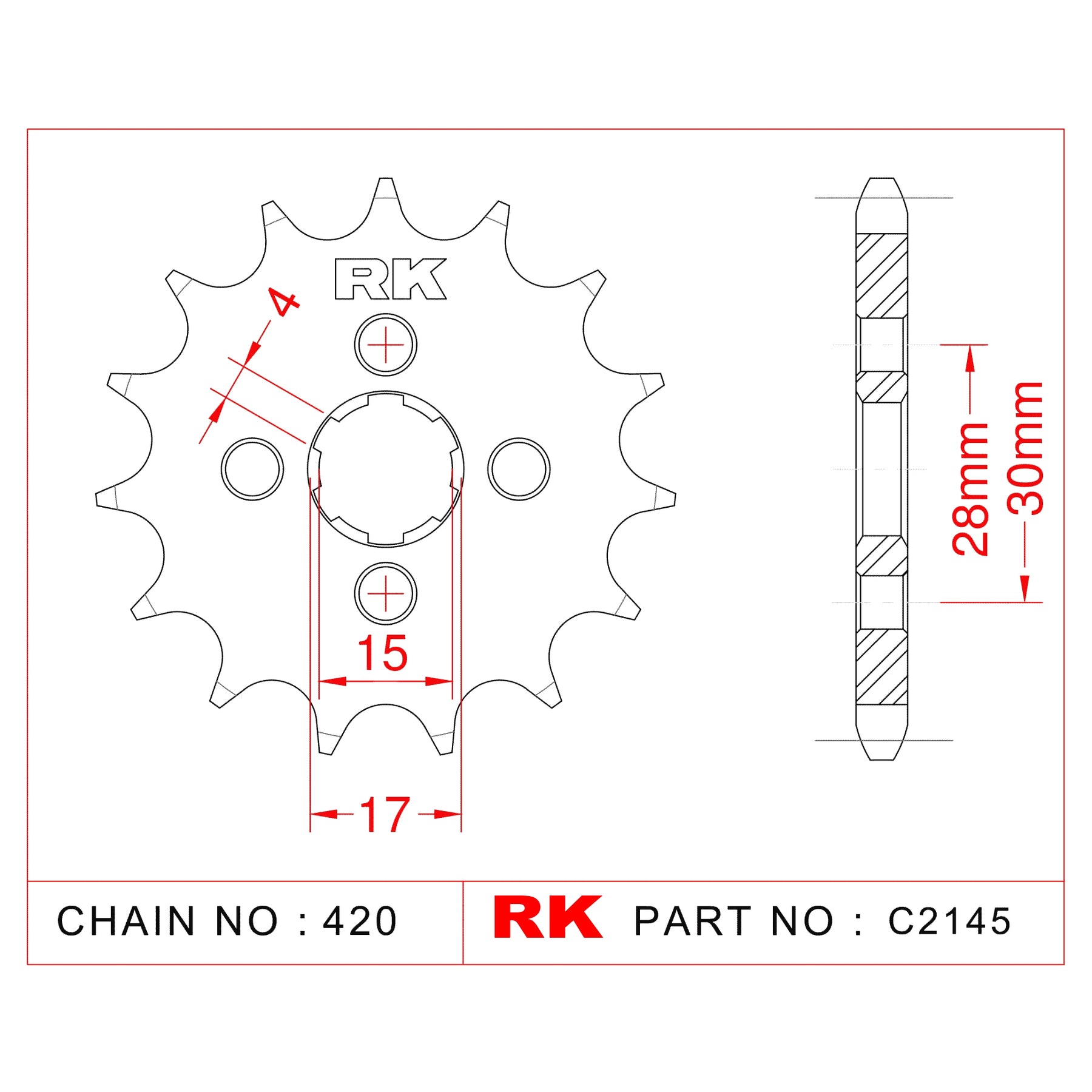 RK-C2145 Front Sprocket JTF253