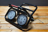 Vespa Large/Wide/Small Frame Front Luggage Rack with Twin Dakar Headlights - Black