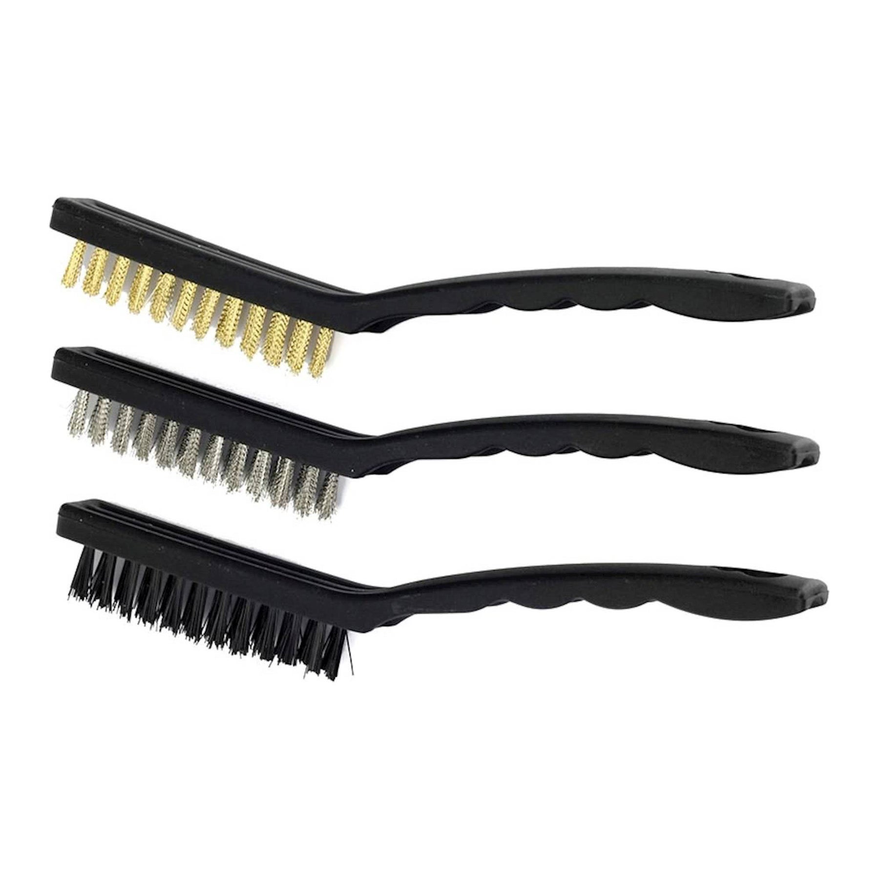 Bike It 3 Piece Motorcycle Workshop Wire Brush Cleaning Kit