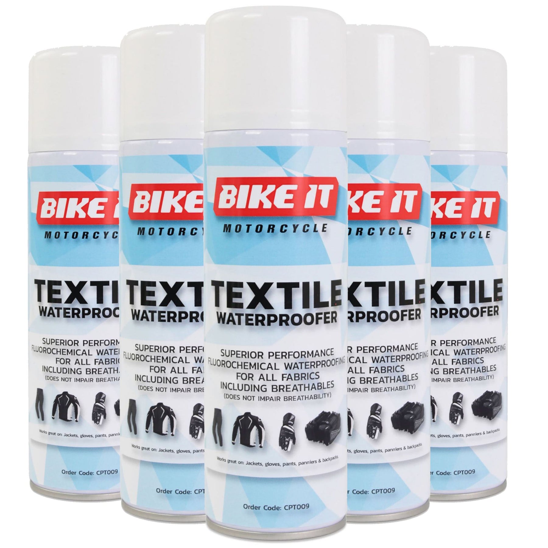Bike It Motorcycle Textile Waterproofing Spray 300ml Multipack of 6