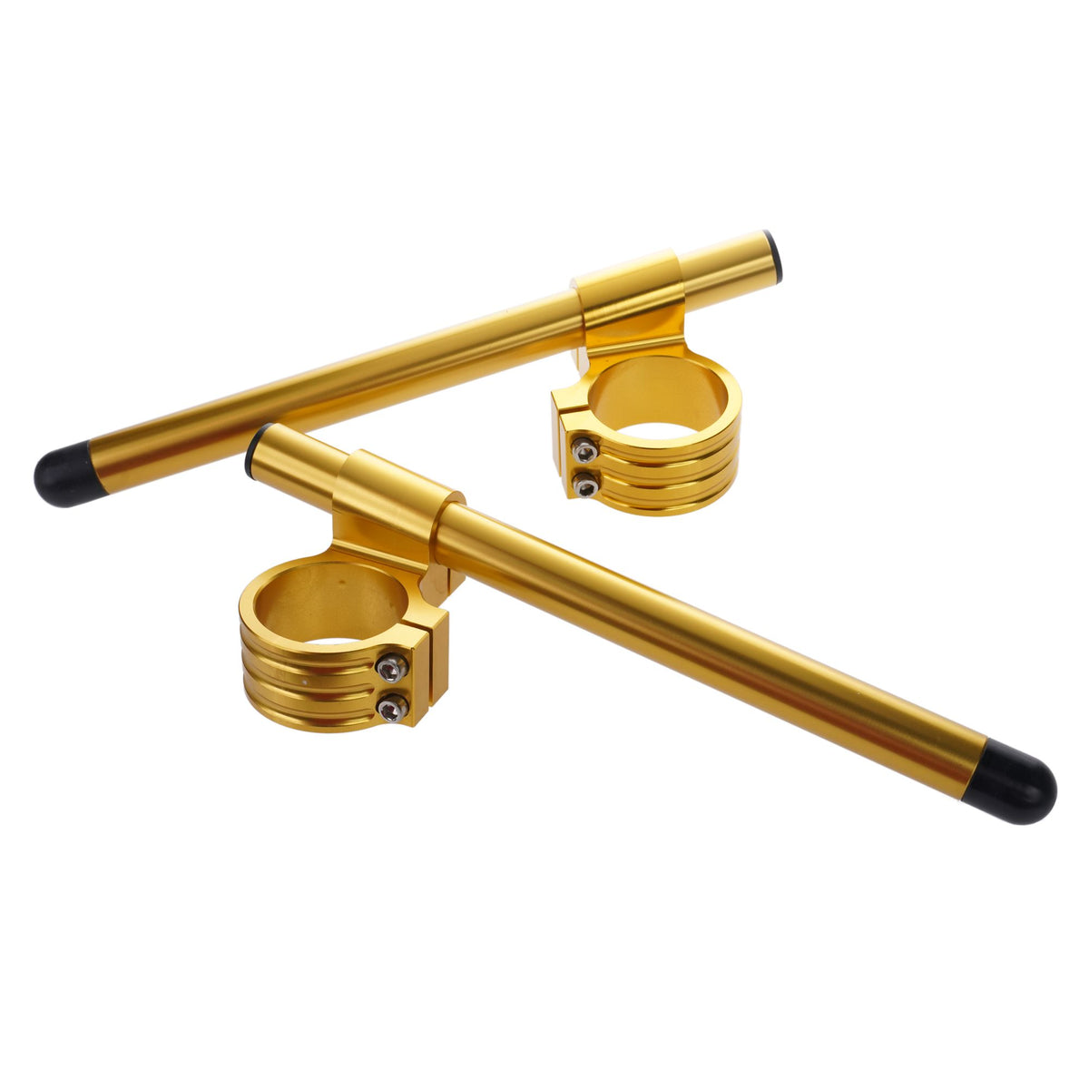 Bike It 48mm High Gold Clip-On Bar Kit Motorcycle Sportbike Clipons