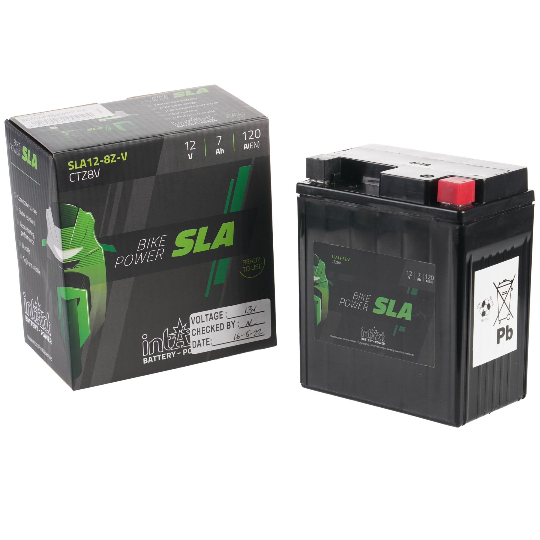 intAct ISYTZ8V SLA Motorcycle Scooter Bike-Power Battery Honda PCX