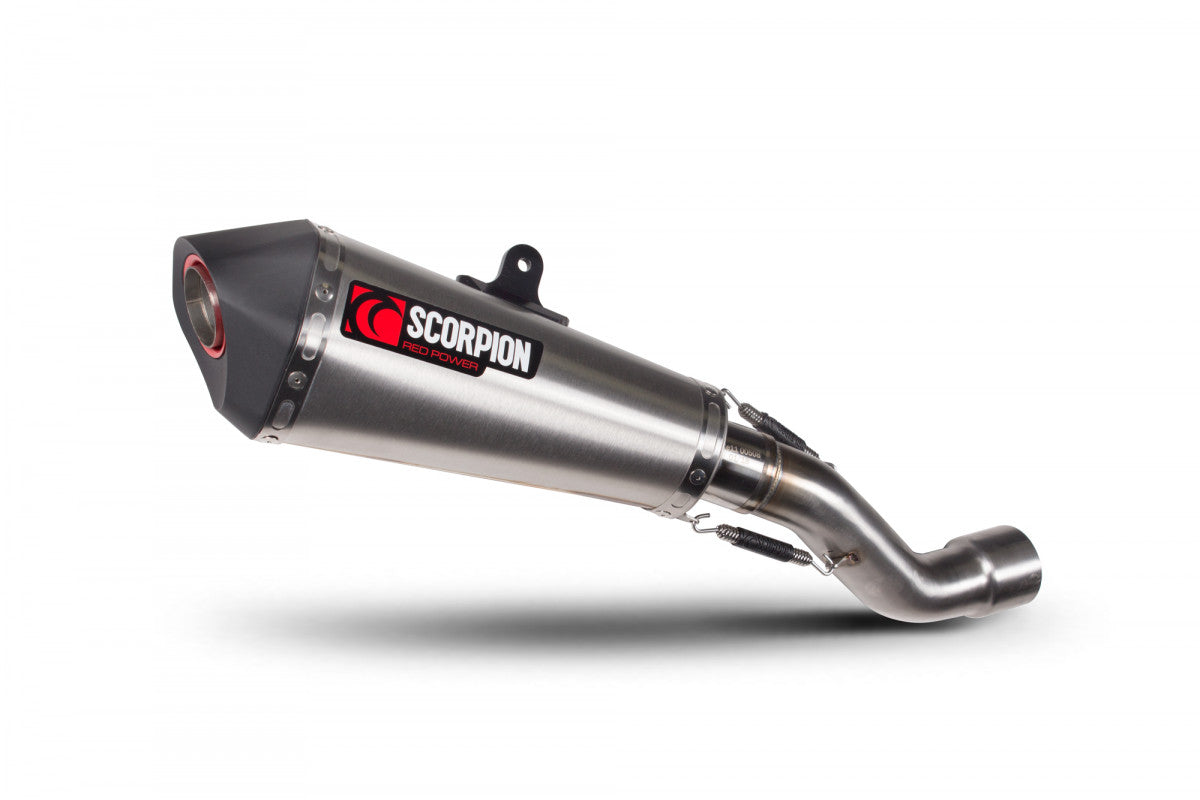 Ducati Monster 821 (2018–2020) Scorpion Exhaust Serket Slip-On – Brushed Stainless
