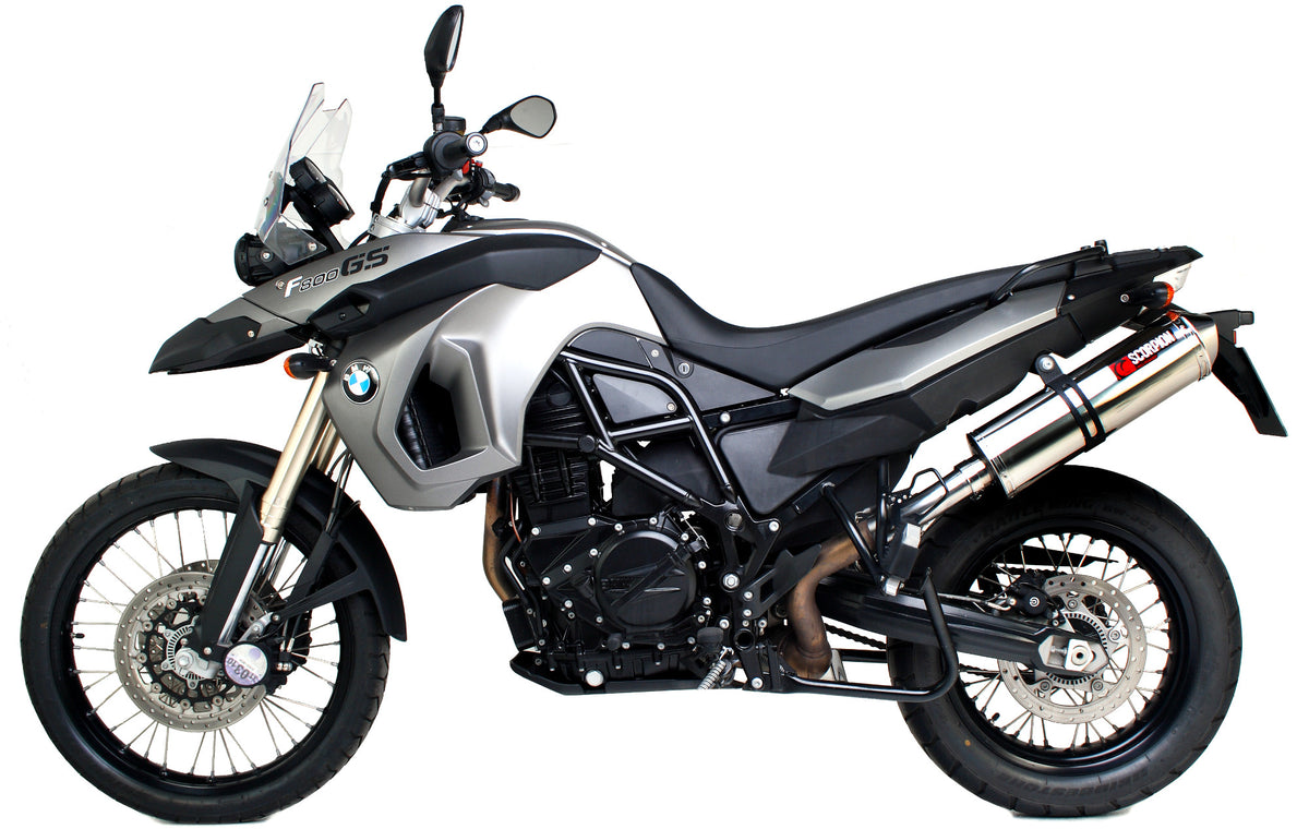 BMW F800 GS (2008–2017) Scorpion Exhaust Factory Oval Slip-on - Polished Stainless