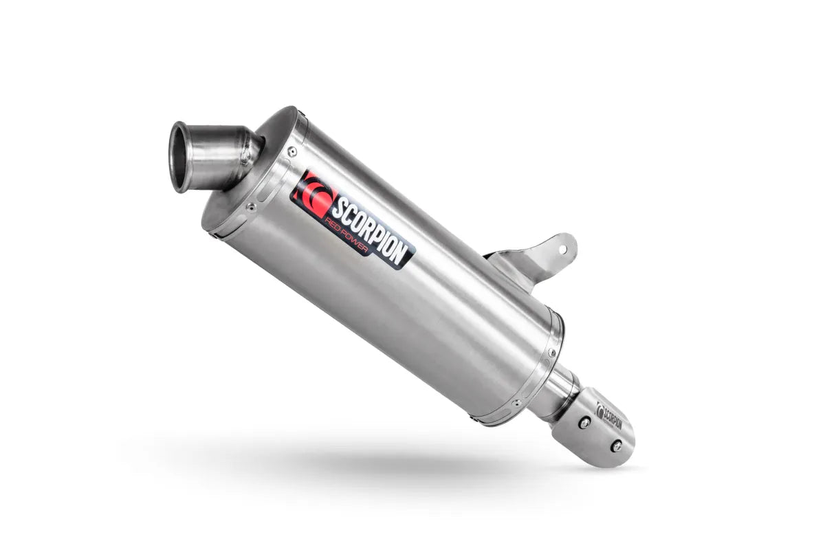 CFMOTO 450 MT (2024-2026) SCORPION Exhaust Factory Oval Slip-on – Brushed Stainless Steel