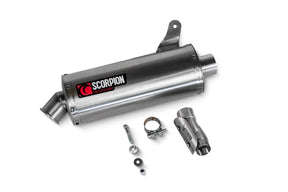 CFMOTO 450 MT (2024-2026) SCORPION Exhaust Factory Oval Slip-on – Brushed Stainless Steel