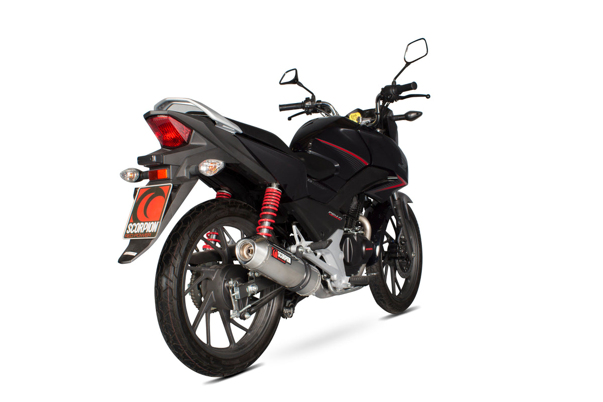 Honda CB 125 F (2015–2017) Scorpion Exhaust Factory Oval Full System - Polished Stainless