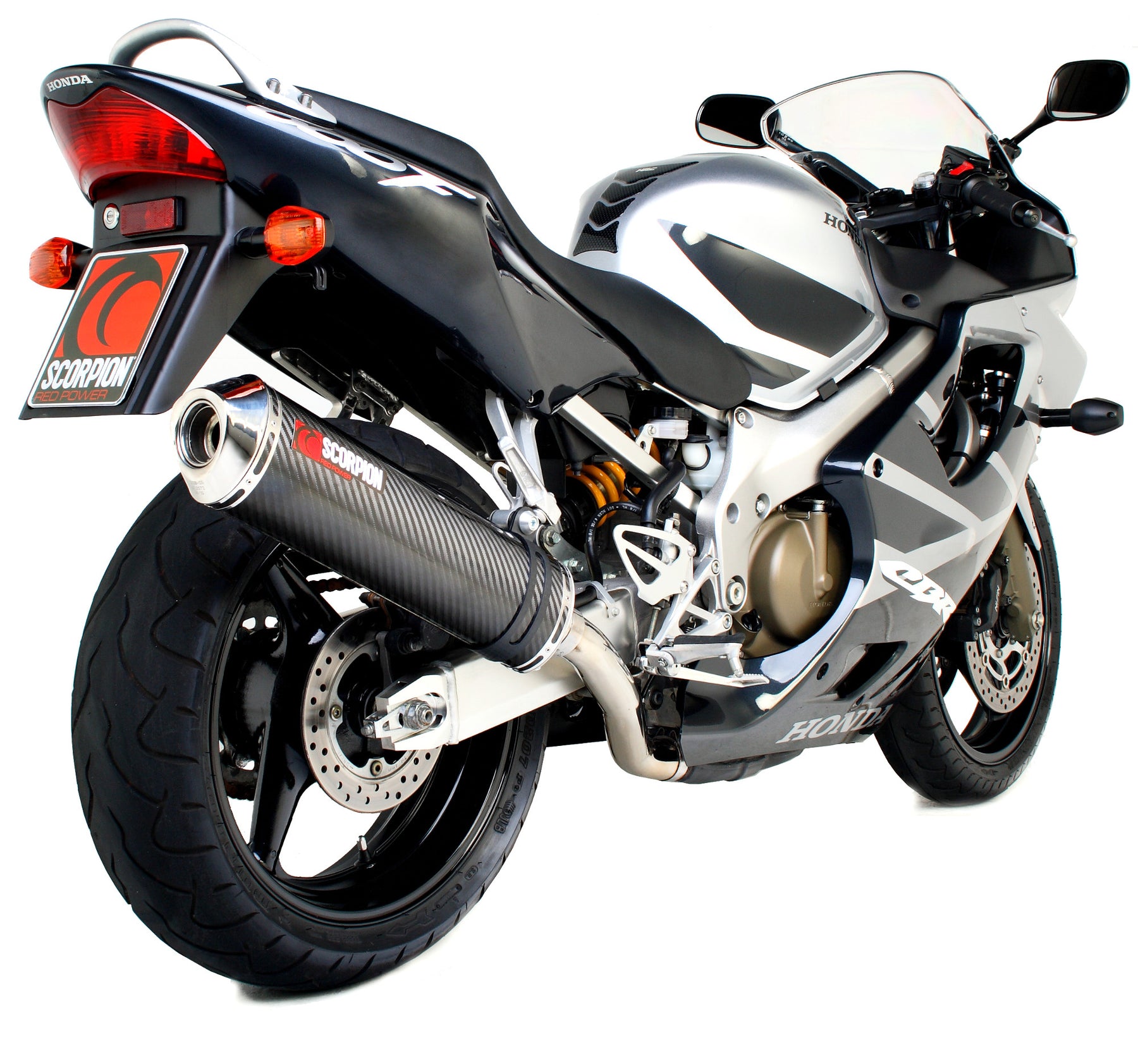 Honda CBR 600 F/F4i (2001–2008) Scorpion Exhaust Factory Round Slip-on - Carbon Fibre