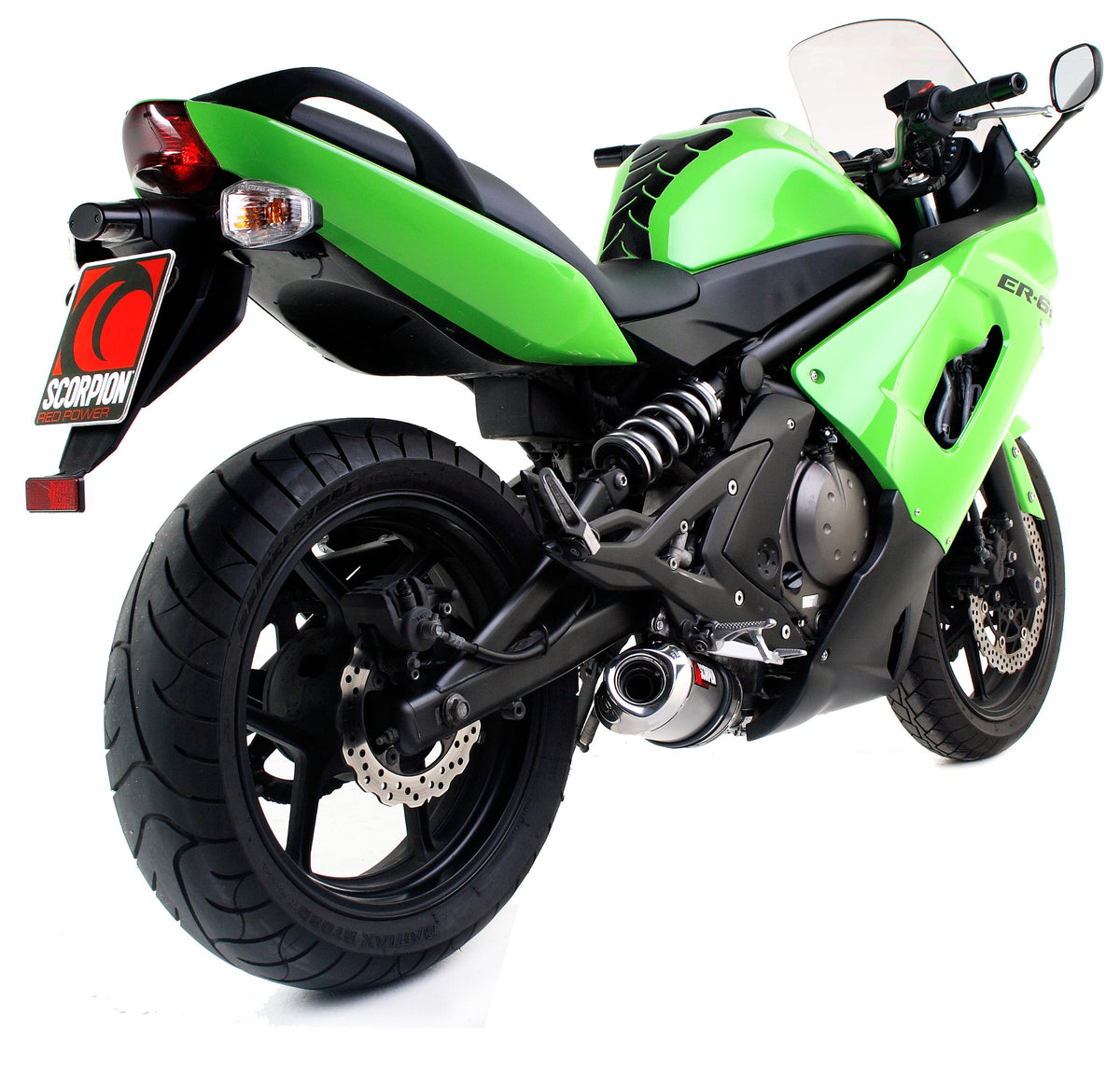 Kawasaki ER6 F/N (2006–2011) Scorpion Exhaust Factory Oval Slip-on - Polished Stainless