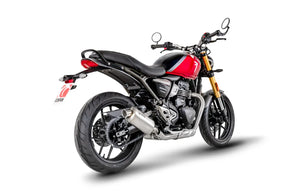 Triumph Speed 400 (2024-2026) SCORPION Exhaust Factory Oval Slip-on – Brushed Stainless Steel