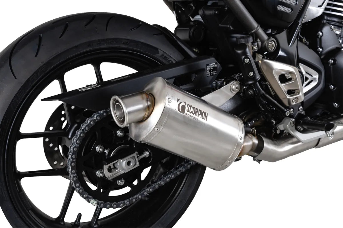 Triumph Speed 400 (2024-2026) SCORPION Exhaust Factory Oval Slip-on – Brushed Stainless Steel