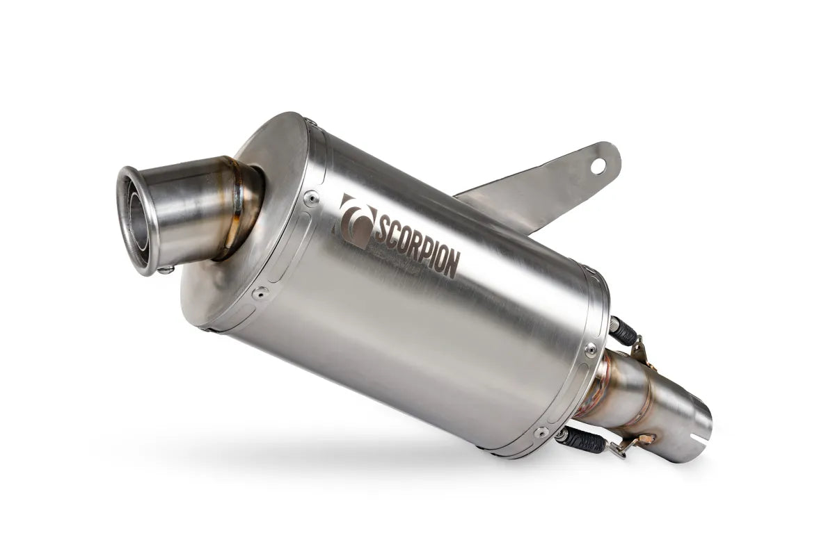 Triumph Speed 400 (2024-2026) SCORPION Exhaust Factory Oval Slip-on – Brushed Stainless Steel