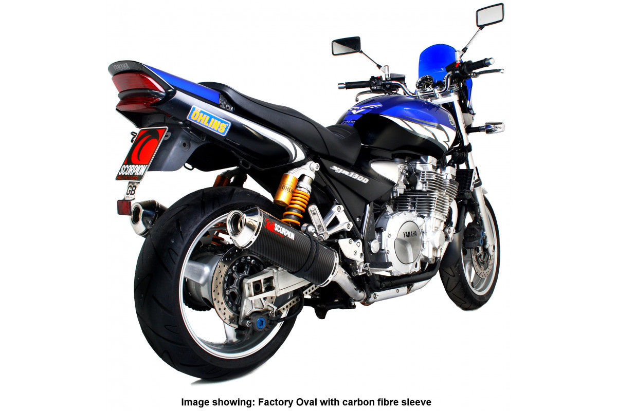 Yamaha XJR 1300 (2004–2006) Scorpion Exhaust Factory Oval Slip-on Pair - Polished Stainless
