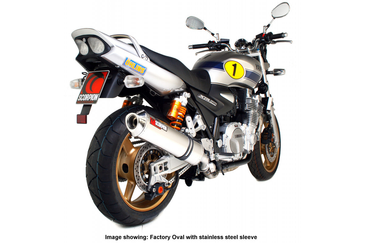 Yamaha XJR 1300 (2007–2016) Scorpion Exhaust Factory Oval Slip-on - Polished Stainless