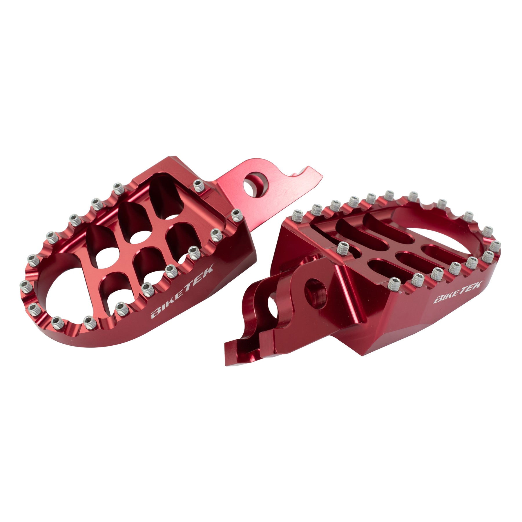 Honda MX BikeTek Forged Wide Platform Footpegs Red