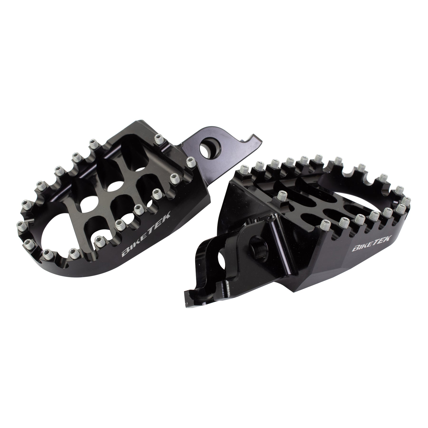 BikeTek MX Forged Wide Platform Footpegs Kawasaki Black #22BLK