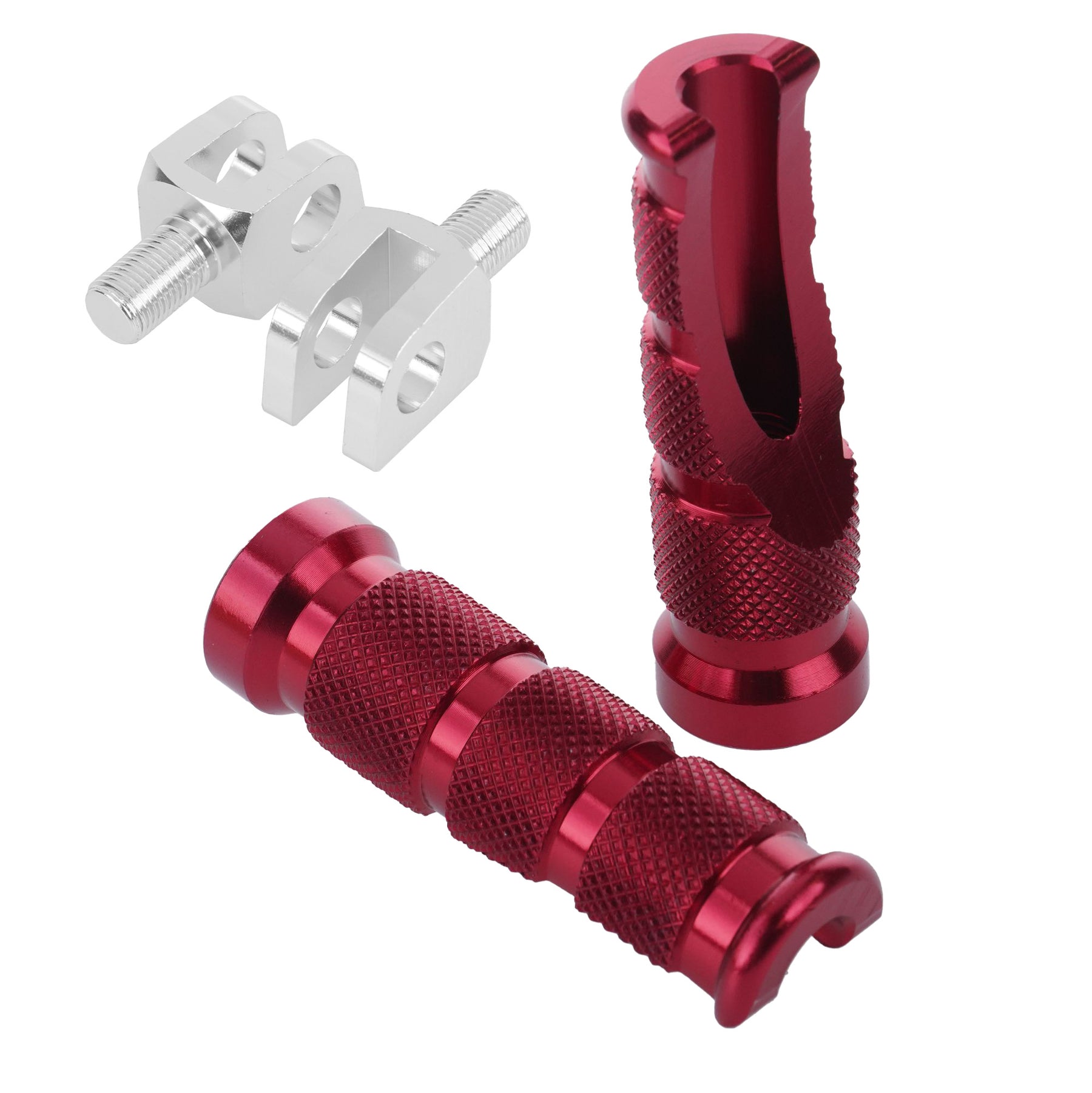 Bike It Honda Tapered Pillion Motorcycle Footpegs With Mount Red