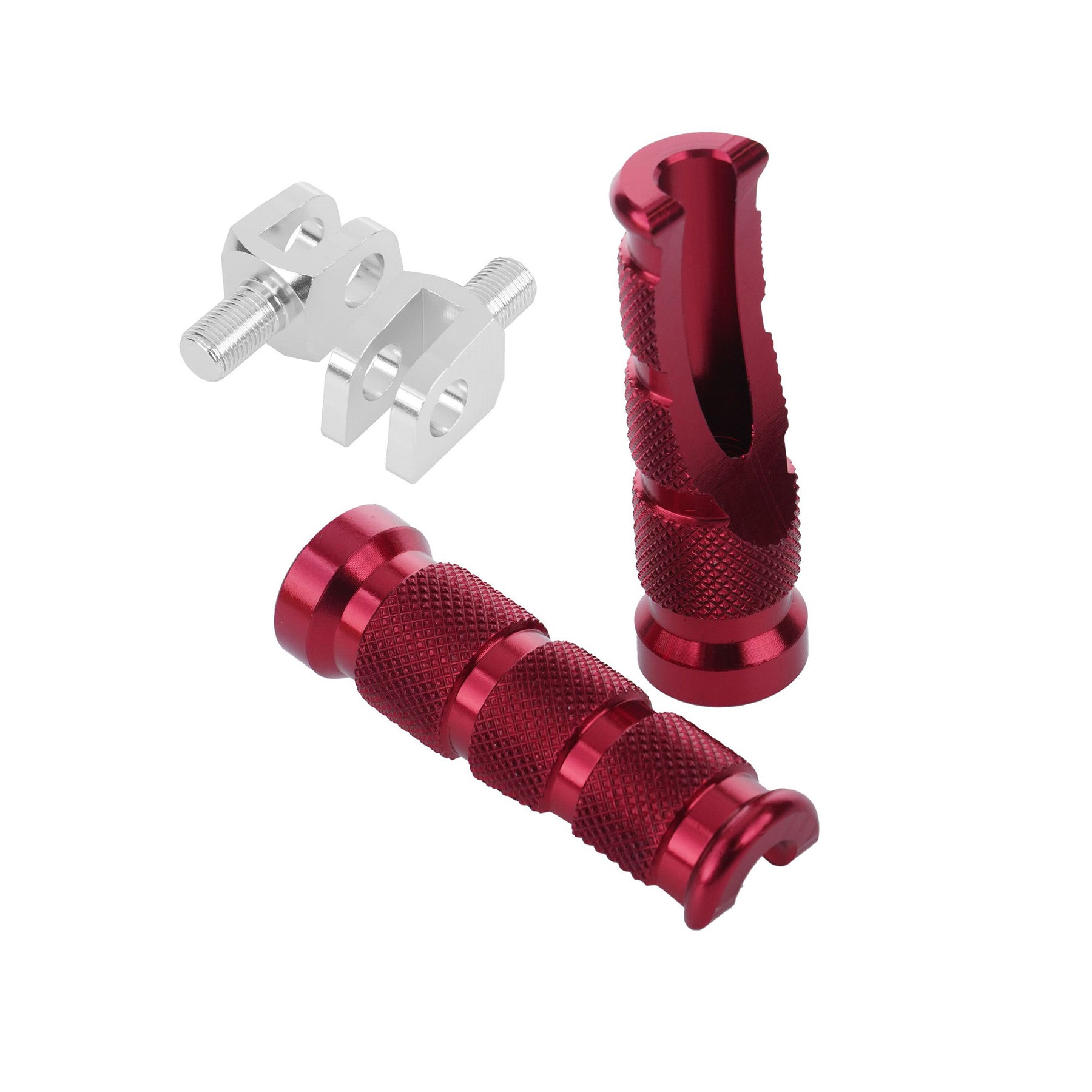 Bike It Honda Tapered Front Motorcycle Footpegs With Mount Red