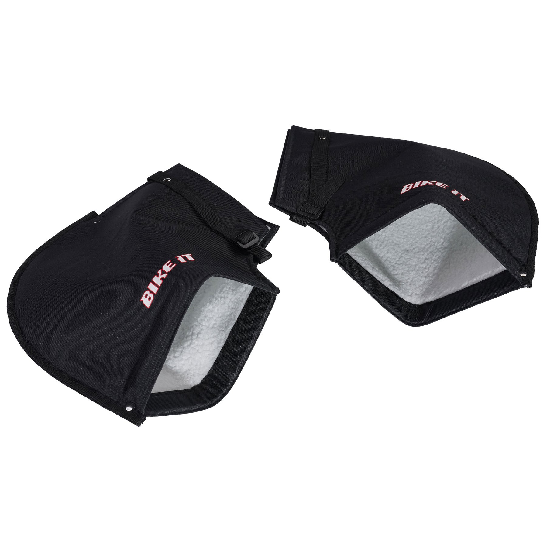 Motorcycle Handlebar Bar Muffs Black With Fleece Lining