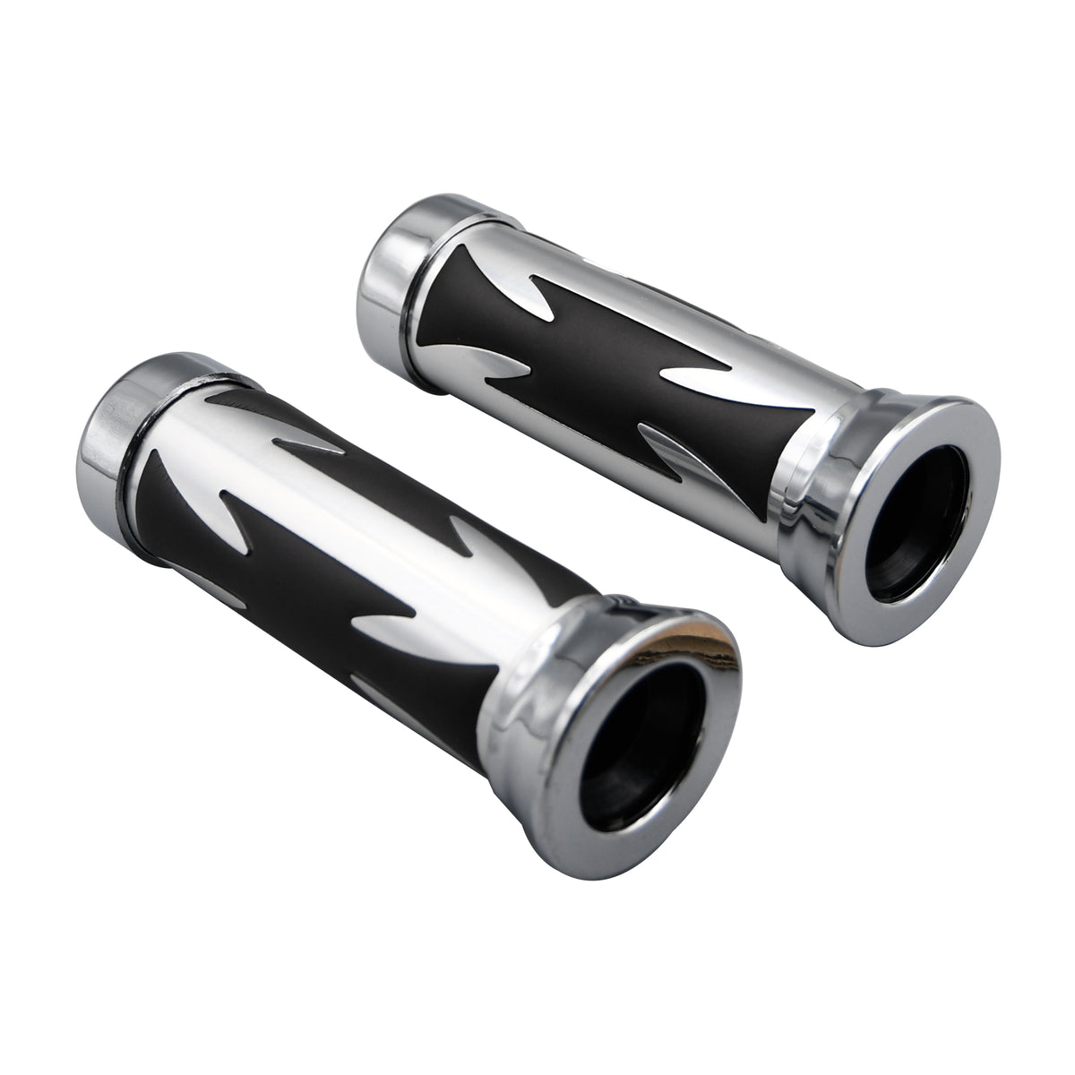 Bike It Chrome Chopper Cushion Motorcycle Handlebar Grips 22mm